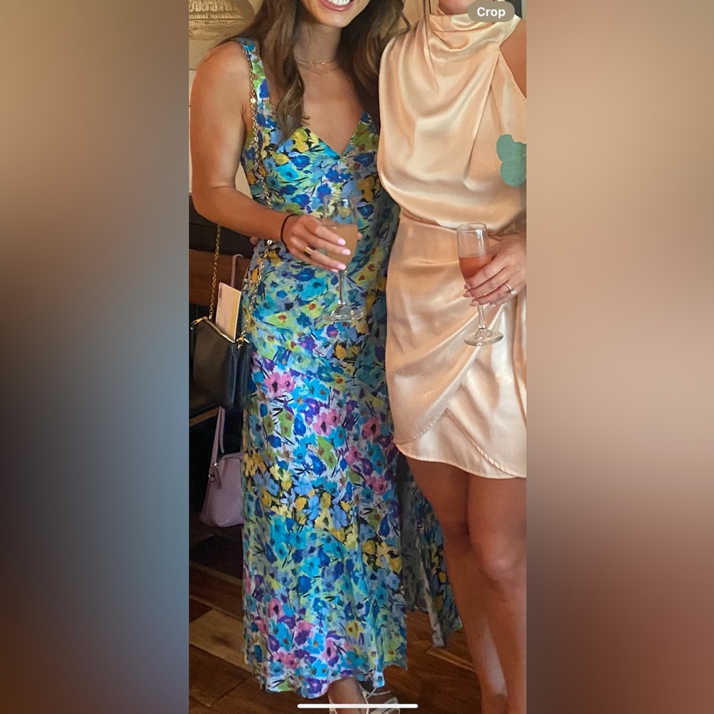 Blue floral Zara midi dress